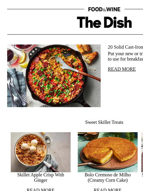 foodandwine newsletter: 20 Solid Cast-Iron Skillet Recipes
