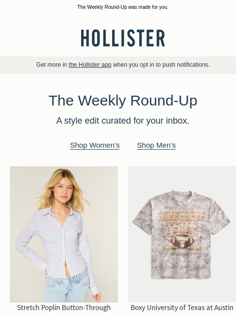 hollisterco newsletter: You + these styles = a perfect match.