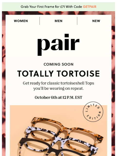 paireyewear newsletter: Coming Soon– Totally Tortoise 🤎🐢