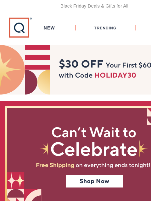qvcemail newsletter: Free Ship on Everything Ends Tonight!