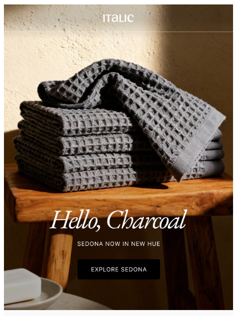 italic newsletter: NEW Sedona Waffle in Charcoal