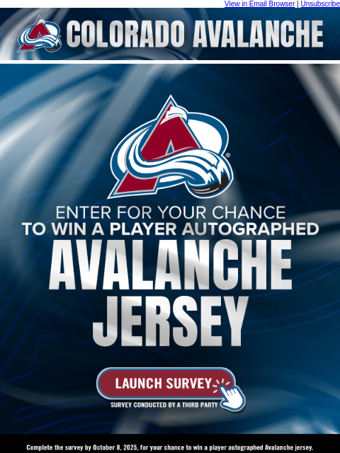 thecoloradoavalanche newsletter: Score a Signed Avs Jersey