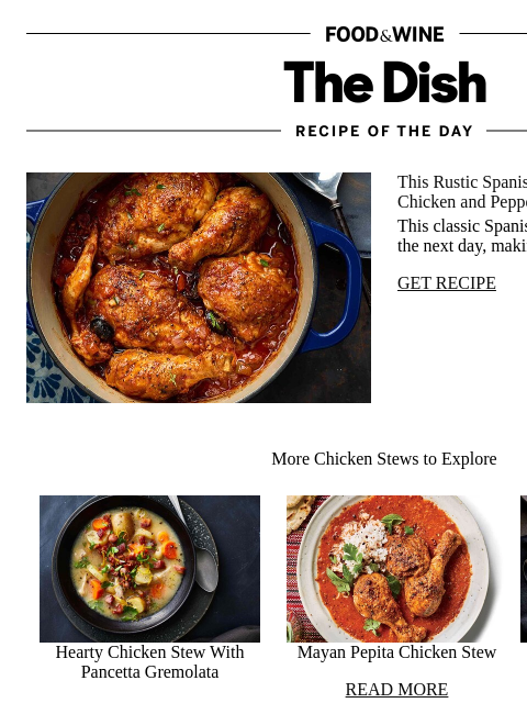 foodandwine newsletter: Rustic Spanish Stew