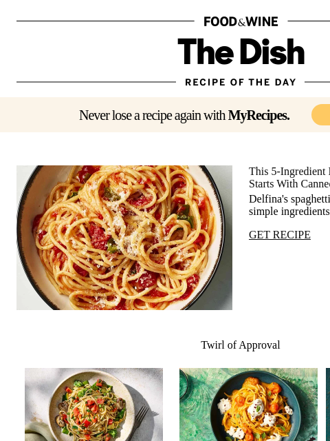 foodandwine newsletter: Spaghetti Pomodoro