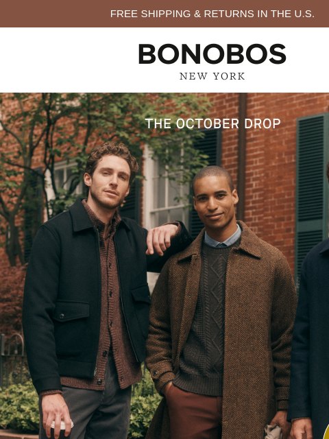bonobos newsletter: The October Drop: New Fall Arrivals