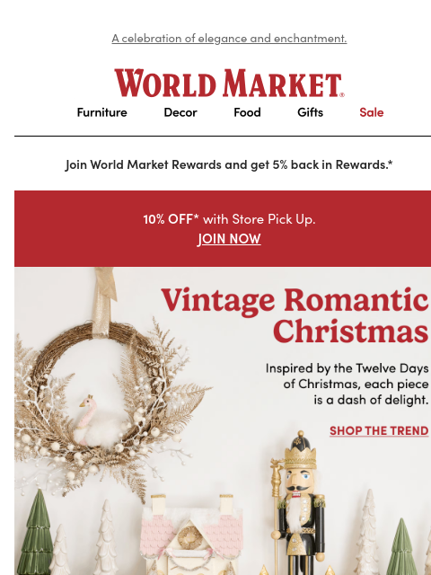 emailworldmarket newsletter: Introducing: Vintage Romantic Christmas 🦢🥁🩰