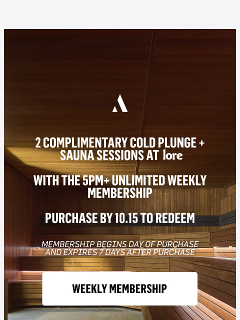 aarmy newsletter: Unlock  2 Free Recovery Sessions at Lore 🧖‍♂️