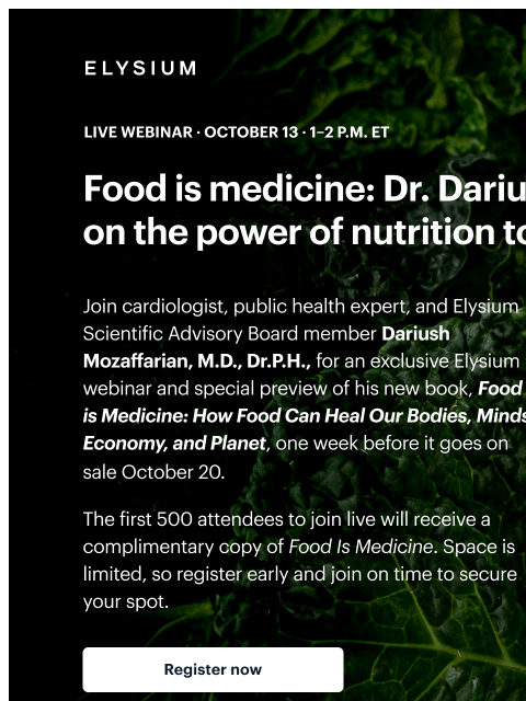 elysiumhealth newsletter: Live webinar October 13: What should we actually e...