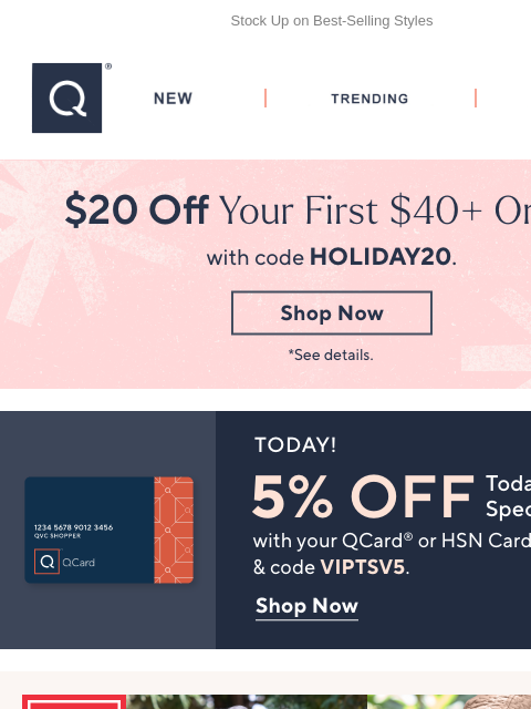 qvcemail newsletter: Today: Susan Graver Sale & TSV® + Get $20 Off