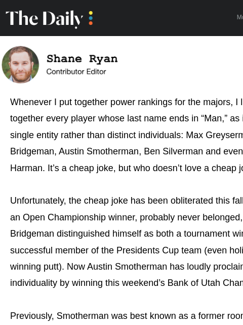 golfdigest newsletter: The tour’s fall prizes are staggering … just ask A...