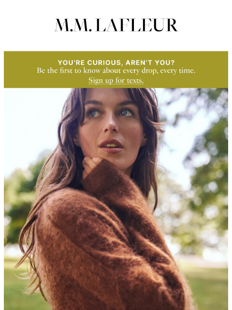 mmlafleur newsletter: NEW IN: 100% Cashmere.