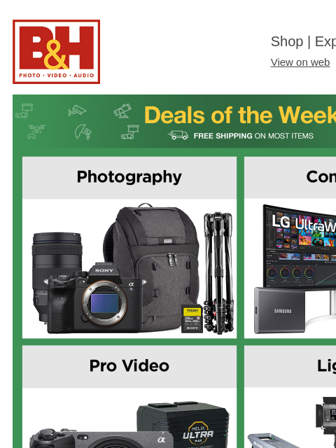bhphotovideo newsletter: New Week, New Deals!