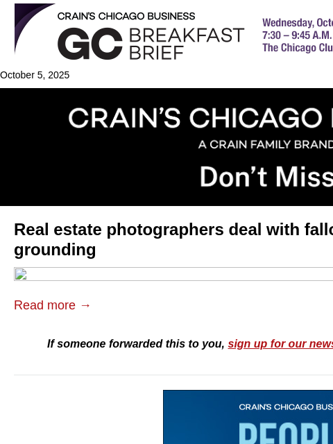 crainalerts newsletter: Drone ban puts real estate photographers in a bind