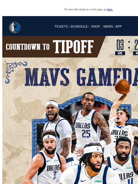mavsmail newsletter: Mavs vs Thunder | Tonight | 7:30 PM CT
