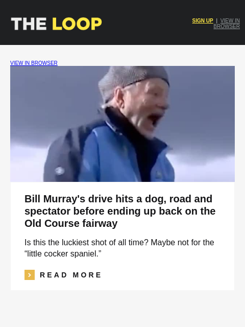 golfdigest newsletter: Bill Murray's crazy Old Course drive, the TGL sche...