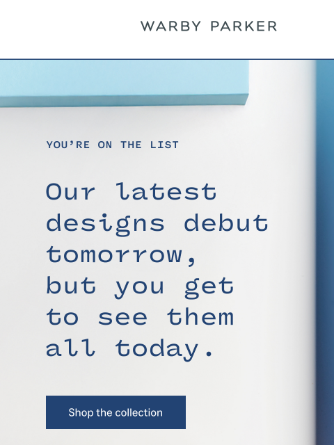 warbyparker newsletter: Here’s your first look