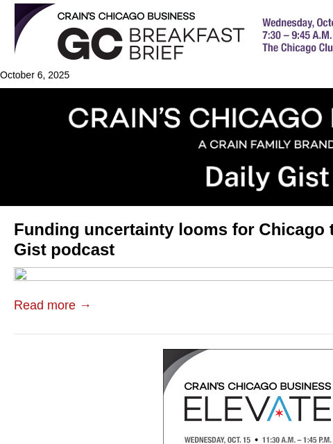 crainalerts newsletter: Funding uncertainty looms for Chicago transit: Cra...