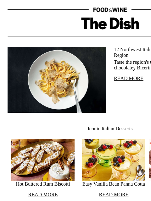 foodandwine newsletter: 12 Northwest Italian Dishes for a Taste of the Reg...