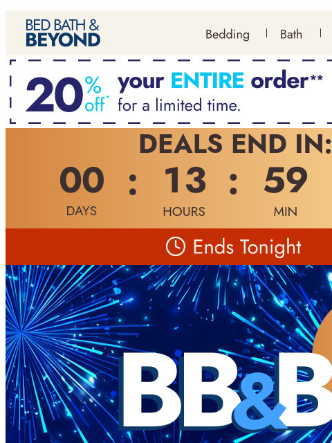 bedbathandbeyond newsletter: Hurry! BB&B Days deals end tonight