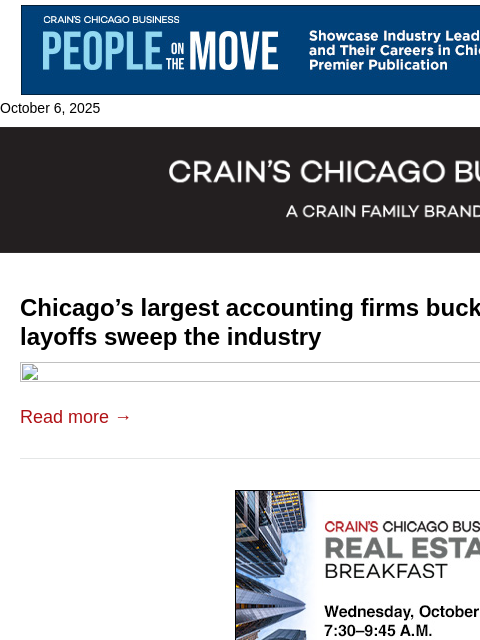 crainalerts newsletter: Largest accounting firms
