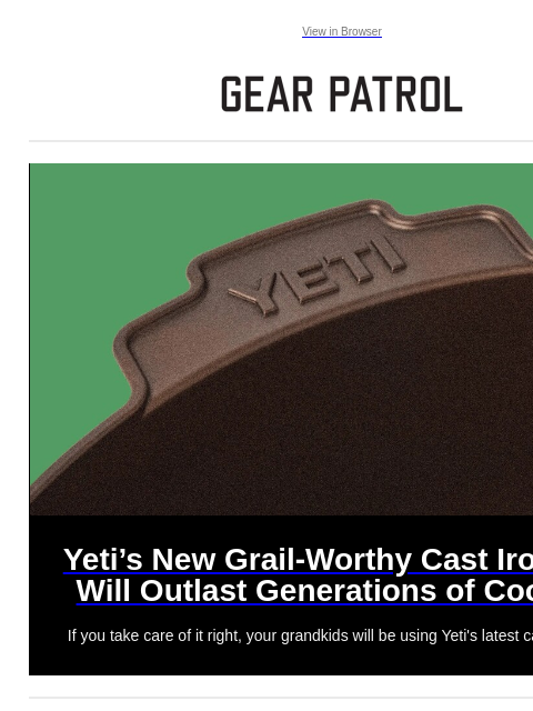 gearpatrol newsletter: Yeti's New Pan Is Built for the Long Haul