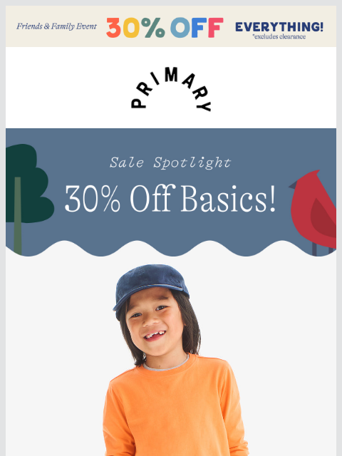 primary newsletter: Basics under $15! Save on classic tees, leggings, ...