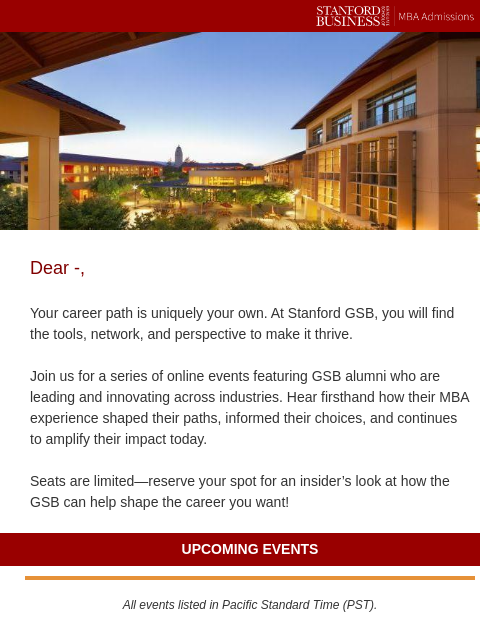 stanford newsletter: Learn How a Stanford MBA sparks career impact