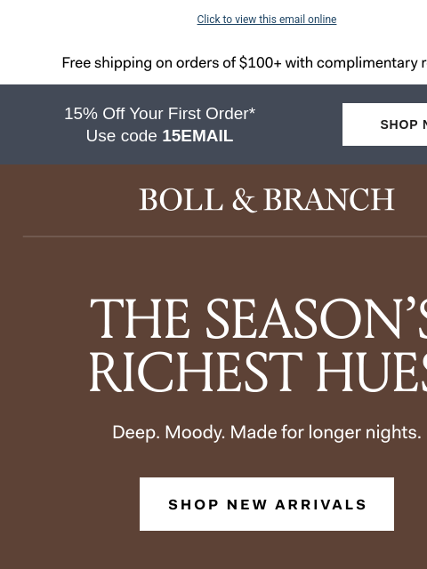 bollandbranch newsletter: Deep, moody, made for longer nights 🤎