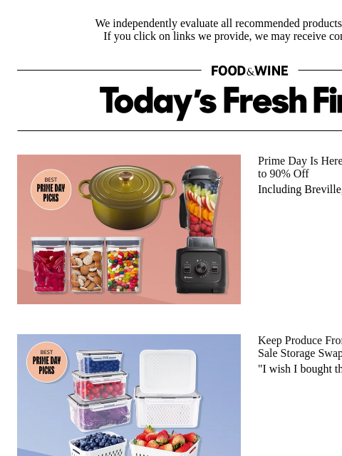 foodandwine newsletter: October Prime Day Is Live! Score Deals on Breville...