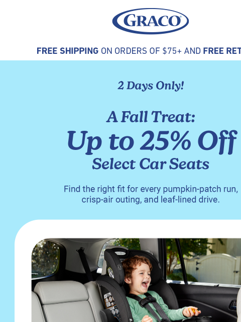 gracobaby newsletter: Fall Car Seat Event: Up to 25% Off 🍂