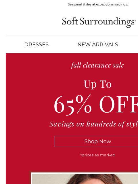 softsurroundings newsletter: Fall Clearance