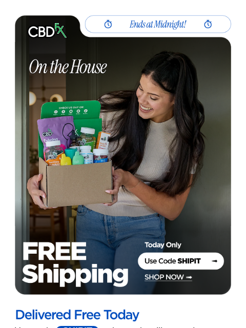cbdfx newsletter: Free shipping, today only 🚚