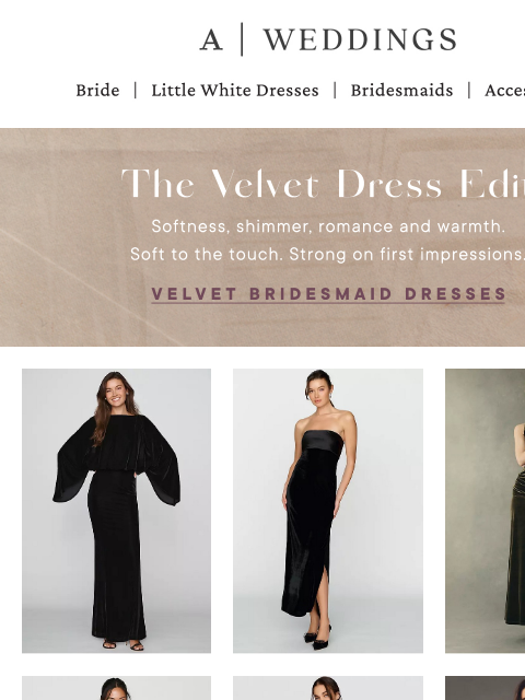 anthropologie newsletter: The Velvet Dress Edit