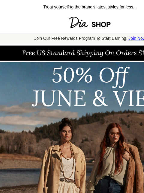 dia newsletter: 50% off June & Vie Fall Faves 🤎