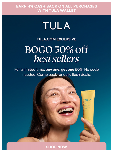tula newsletter: Buy 1, get 1 half off! 🤩