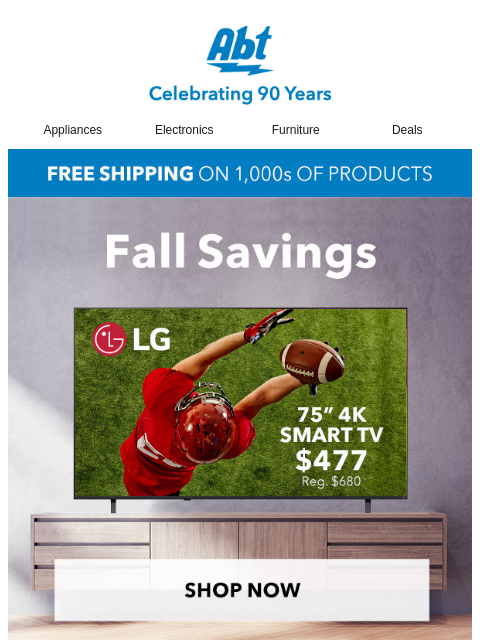 abt newsletter: Abt's Fall Savings Are Here