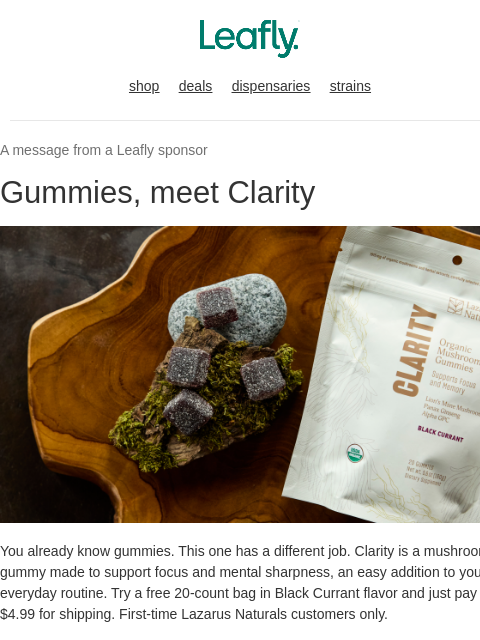 leafly newsletter: Your free gummy bag 🛍️