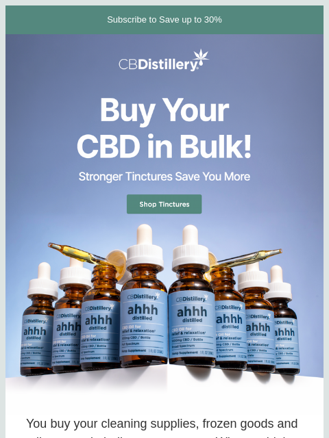 thecbdistillery newsletter: You buy your cleaning supplies and your frozen goo...