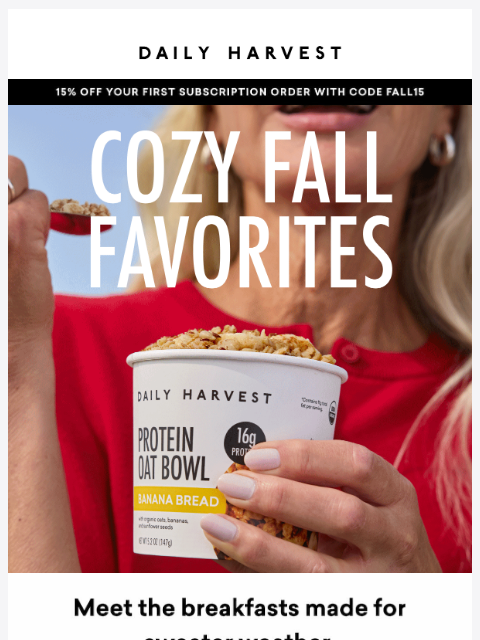 daily-harvest newsletter: Put effortless morning meals on rotation