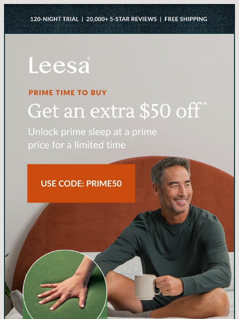 leesasleep newsletter: 2 days only: Get an extra $50 off