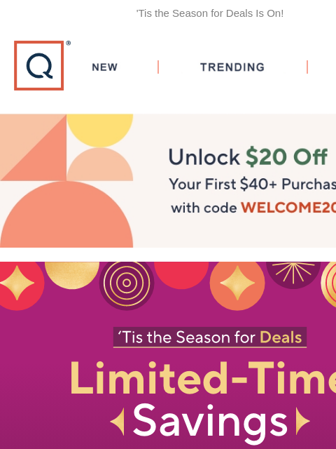 'Tis the Season for Deals Is On! QVC New TRENDING DEALS Unlock $20 off Your First Purchase deals black friday sale apple ipad fitness sale prices picked just for you Just Bagels (24) 4 oz NYC