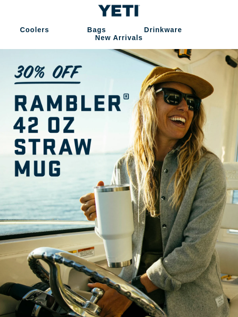 yeti newsletter: 30% Off The Rambler® 42 oz. Straw Mug