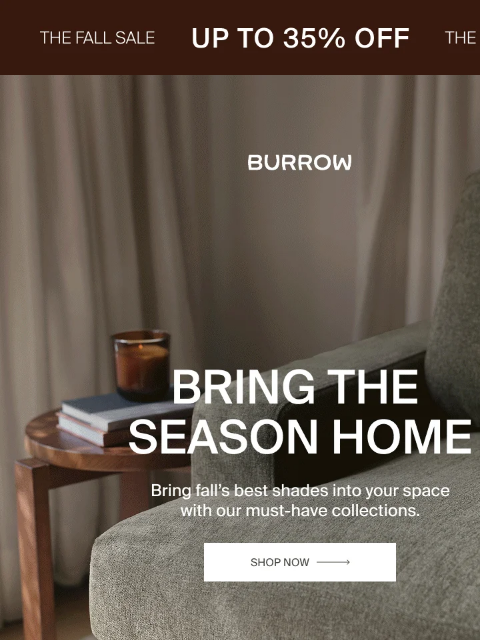 burrow newsletter: Cozy up your space with fall’s best shades