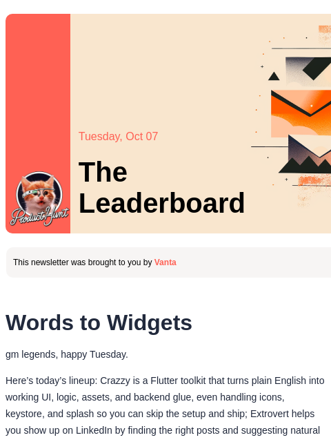 producthunt newsletter: 😸 Goosefraba for devs
