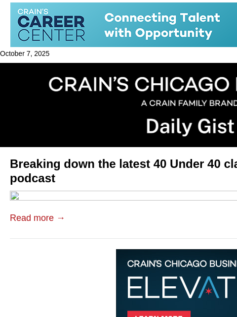 crainalerts newsletter: Breaking down the latest 40 Under 40 class: Crain'...