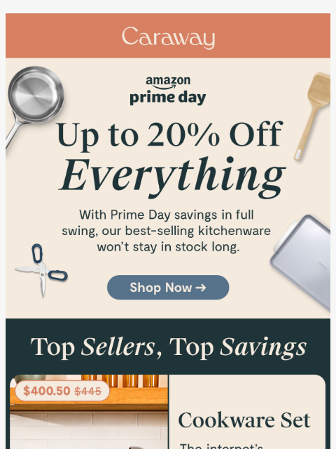 carawayhome newsletter: Shop 20% Off for Prime Day While It Lasts