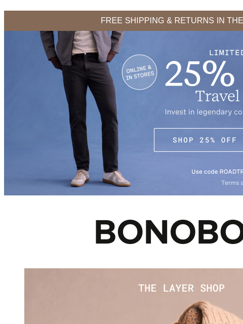 bonobos newsletter: Cold Weather Layers Back in Action