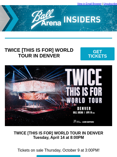 kroenkeentertainment newsletter: JUST ANNOUNCED: Doja Cat | TWICE