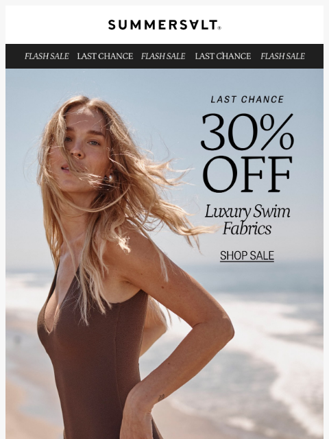 summersalt newsletter: Last Chance: 30% Off LuxeCrinkle