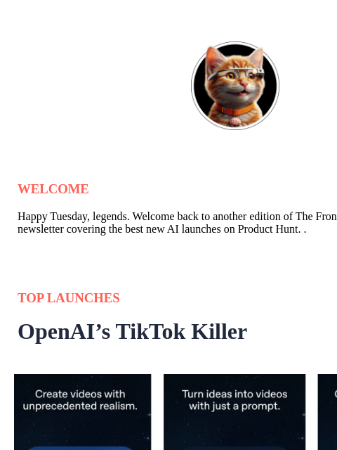producthunt newsletter: OpenAI's TikTok Killer